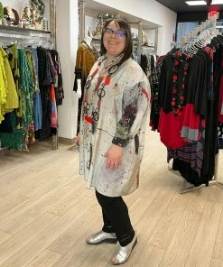 3 Potato Art Print Tunic Shirt , Cream/Red Multi 3 Potato