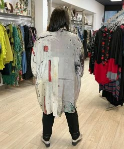 3 Potato Art Print Tunic Shirt , Cream/Red Multi 3 Potato