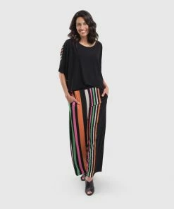 Alembika Bold Stripe Back Relaxed Top, Rainbow
