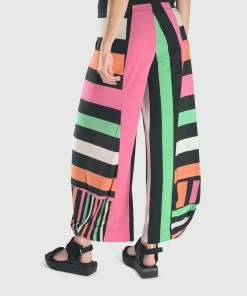 Alembika Bold Stripe Punto Pant, Rainbow Alembika