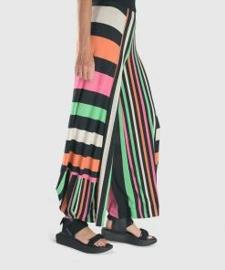 Alembika Bold Stripe Punto Pant, Rainbow Alembika