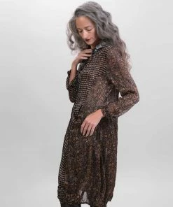 Alembika Chiffon Mix Wonderful Dress, Russet