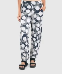 Alembika Alembika Distressed Dot Lantern Pant, Navy