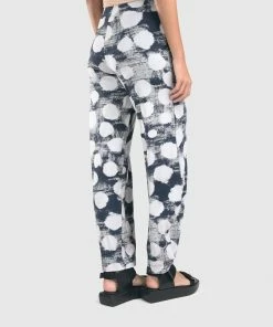 Alembika Alembika Distressed Dot Lantern Pant, Navy