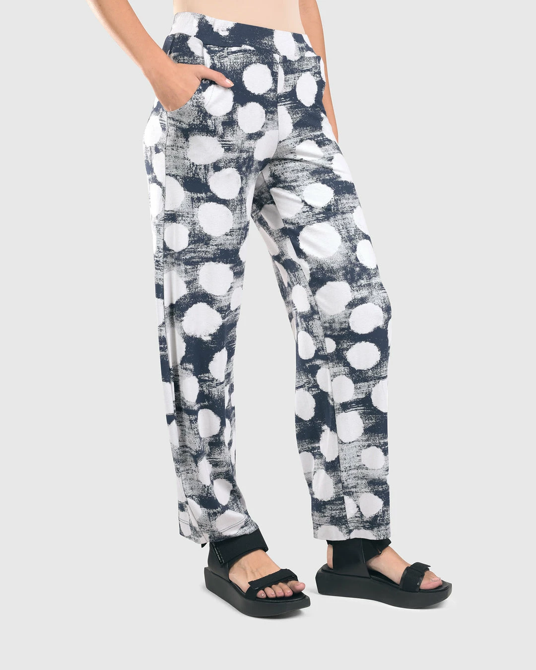 Alembika Alembika Distressed Dot Lantern Pant, Navy