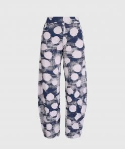Alembika Alembika Distressed Dot Lantern Pant, Navy