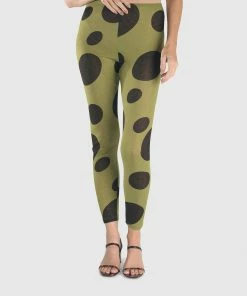 Alembika Alembika Dot Mesh Leggings, Olive