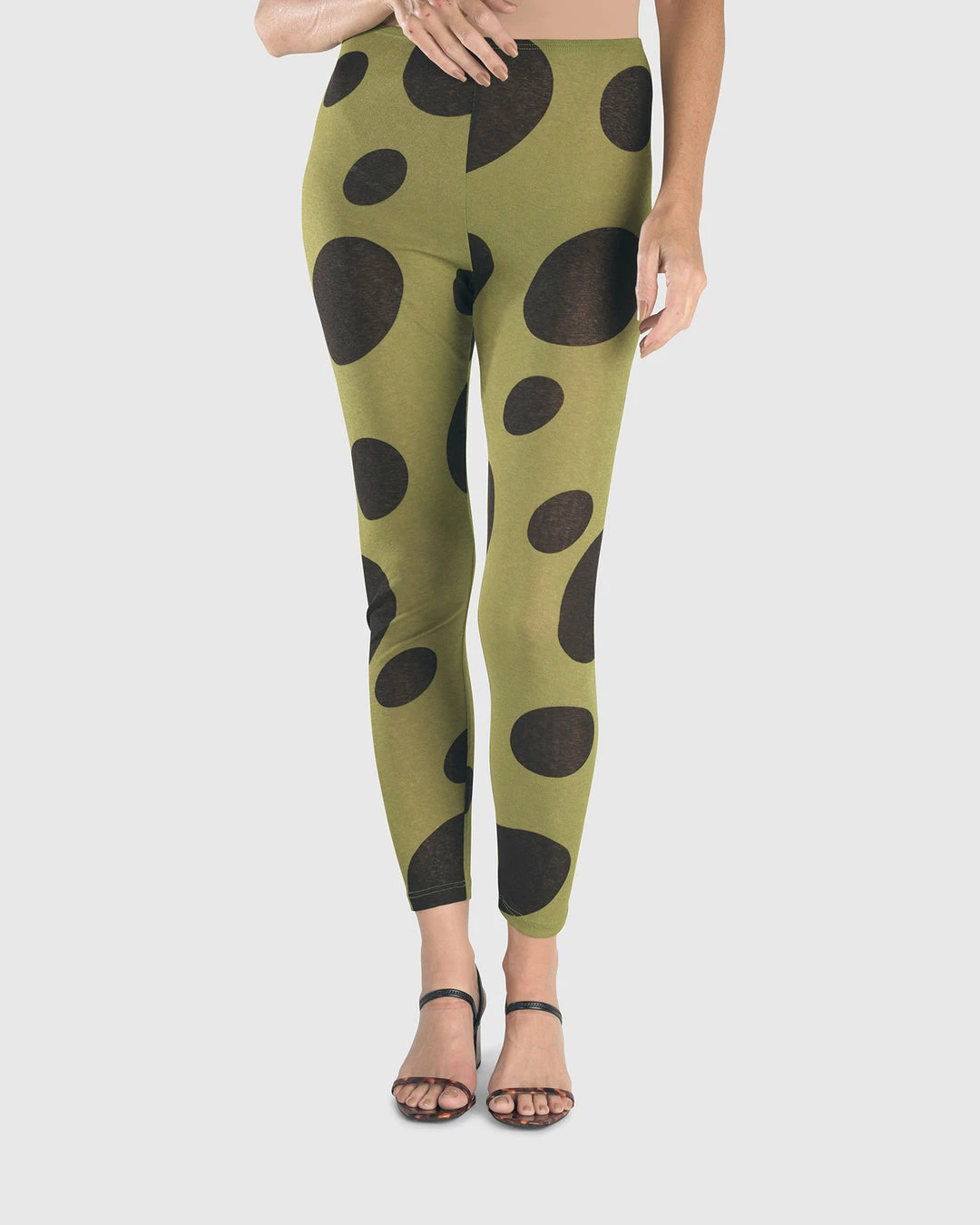 Alembika Alembika Dot Mesh Leggings, Olive