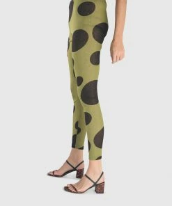 Alembika Alembika Dot Mesh Leggings, Olive