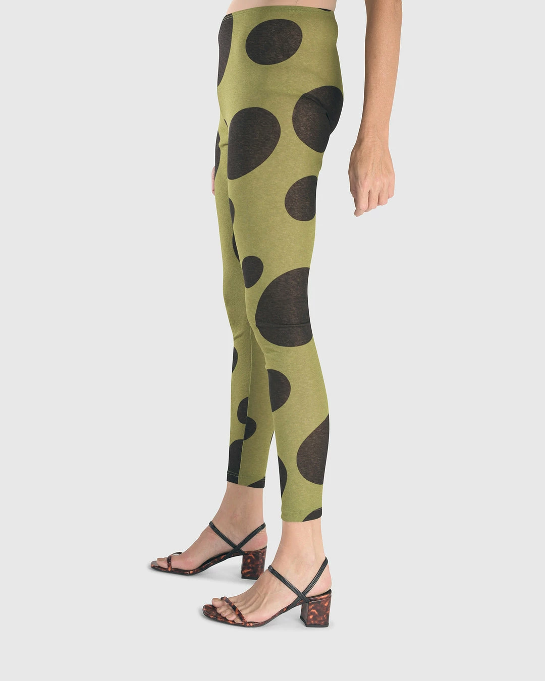 Alembika Alembika Dot Mesh Leggings, Olive