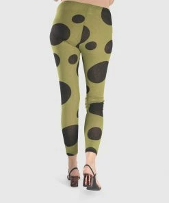 Alembika Alembika Dot Mesh Leggings, Olive