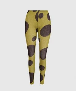 Alembika Alembika Dot Mesh Leggings, Olive