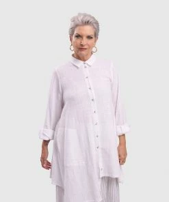 Alembika Alembika Gauze Asymmetric Shirt Tunic, White