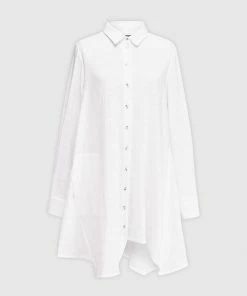 Alembika Alembika Gauze Asymmetric Shirt Tunic, White