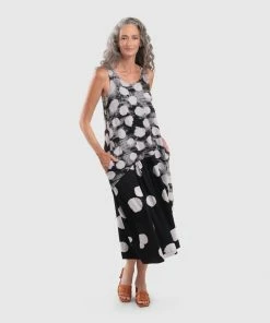 Alembika Alembika Mixed Dot Cocoon Tank Dress, Black