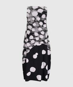 Alembika Alembika Mixed Dot Cocoon Tank Dress, Black