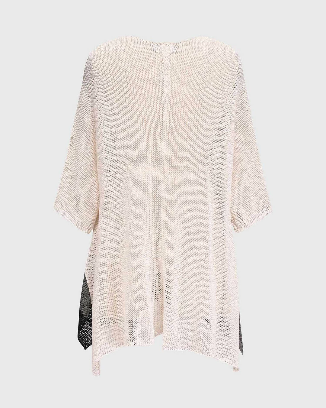 Alembika Open Knit Asymmetric V Neck Sweater, White