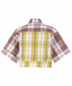 Alembika Alembika Plaid Mix Cropped Boxy Jacket, Multi