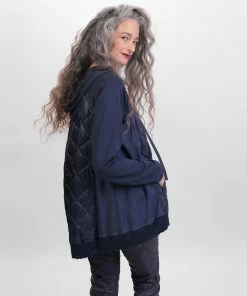 Alembika Quilted Jean Mix Pocket Top, Denim Alembika