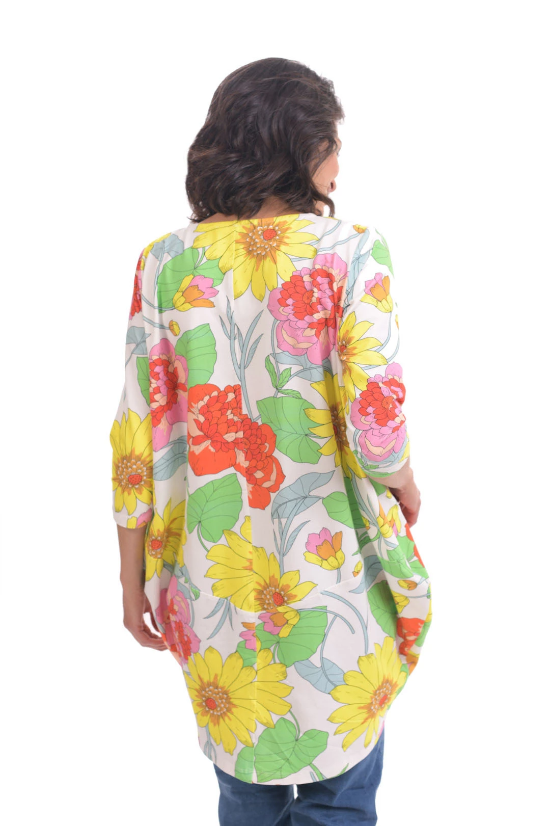 Alembika Garden Print Cocoon Tunic, Bloom Alembika