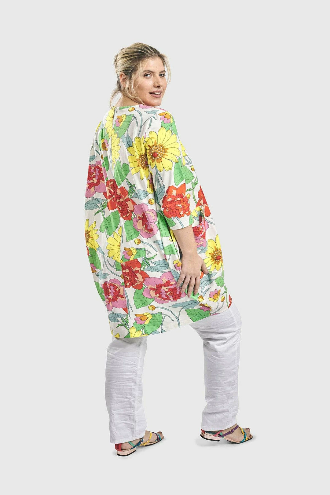 Alembika Garden Print Cocoon Tunic, Bloom Alembika