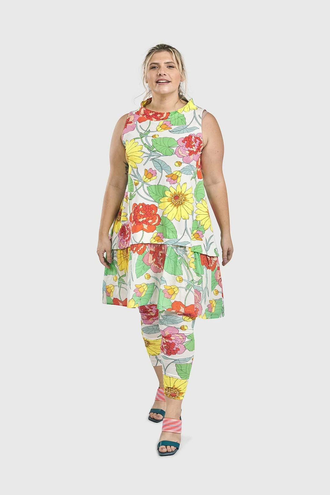 Alembika Garden Print Sleeveless Tunic, Bloom