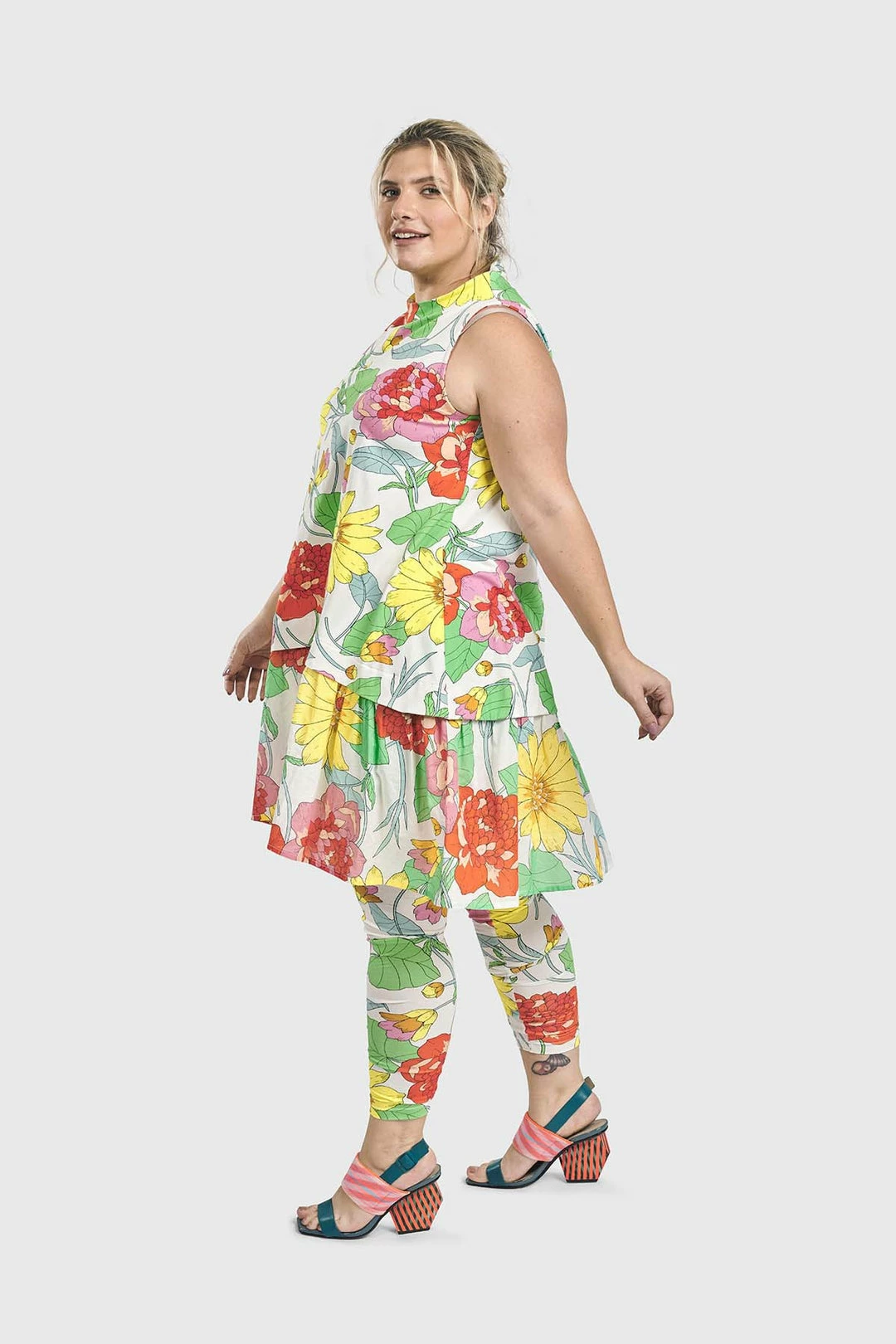 Alembika Garden Print Sleeveless Tunic, Bloom