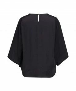 Alembika Satin Applique Boxy Top, Black Alembika