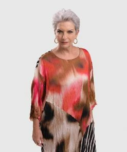 Alembika Alembika Satin Crush Mix Panel Dress, Butterfly