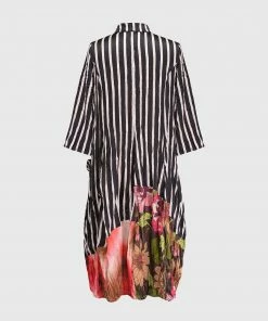 Alembika Satin Crush Wonderful Dress, Stripes