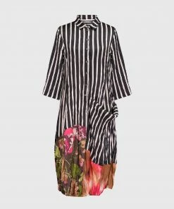 Alembika Satin Crush Wonderful Dress, Stripes