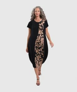 Alembika Silhouette Print Panel Cap Sleeve Dress, Floral