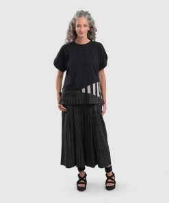 Alembika Stripe Trim Boxy Tee, Bars