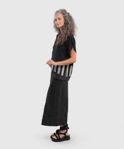 Alembika Stripe Trim Boxy Tee, Bars