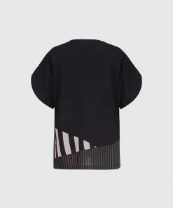 Alembika Stripe Trim Boxy Tee, Bars