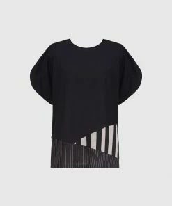 Alembika Stripe Trim Boxy Tee, Bars