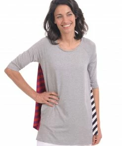 Alembika Striped Inset Raglan Swing Top, Multi