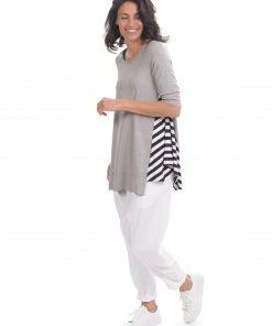 Alembika Striped Inset Raglan Swing Top, Multi