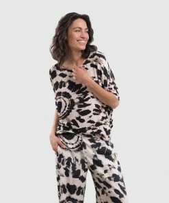 Alembika Alembika Tie Dye Print Relaxed Top, Tribal