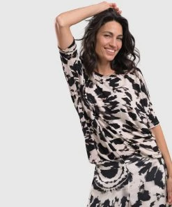 Alembika Alembika Tie Dye Print Relaxed Top, Tribal