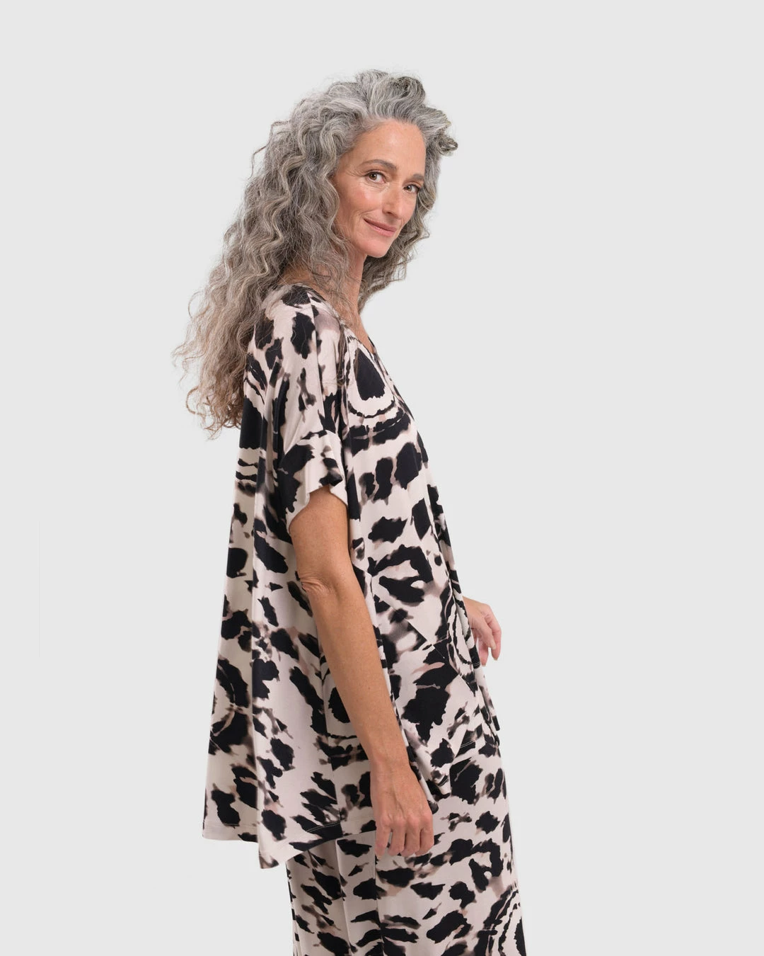 Alembika Alembika Tie Dye Print Trapeze Top, Tribal