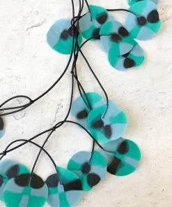 Ekei Menna Recycled Poppy Necklace, Turquoise Mix