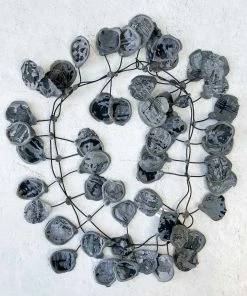 Dress To Kill Annemieke Broenink X DTK Fabric Poppy Necklace, Black Grey Abstract Dress To Kill