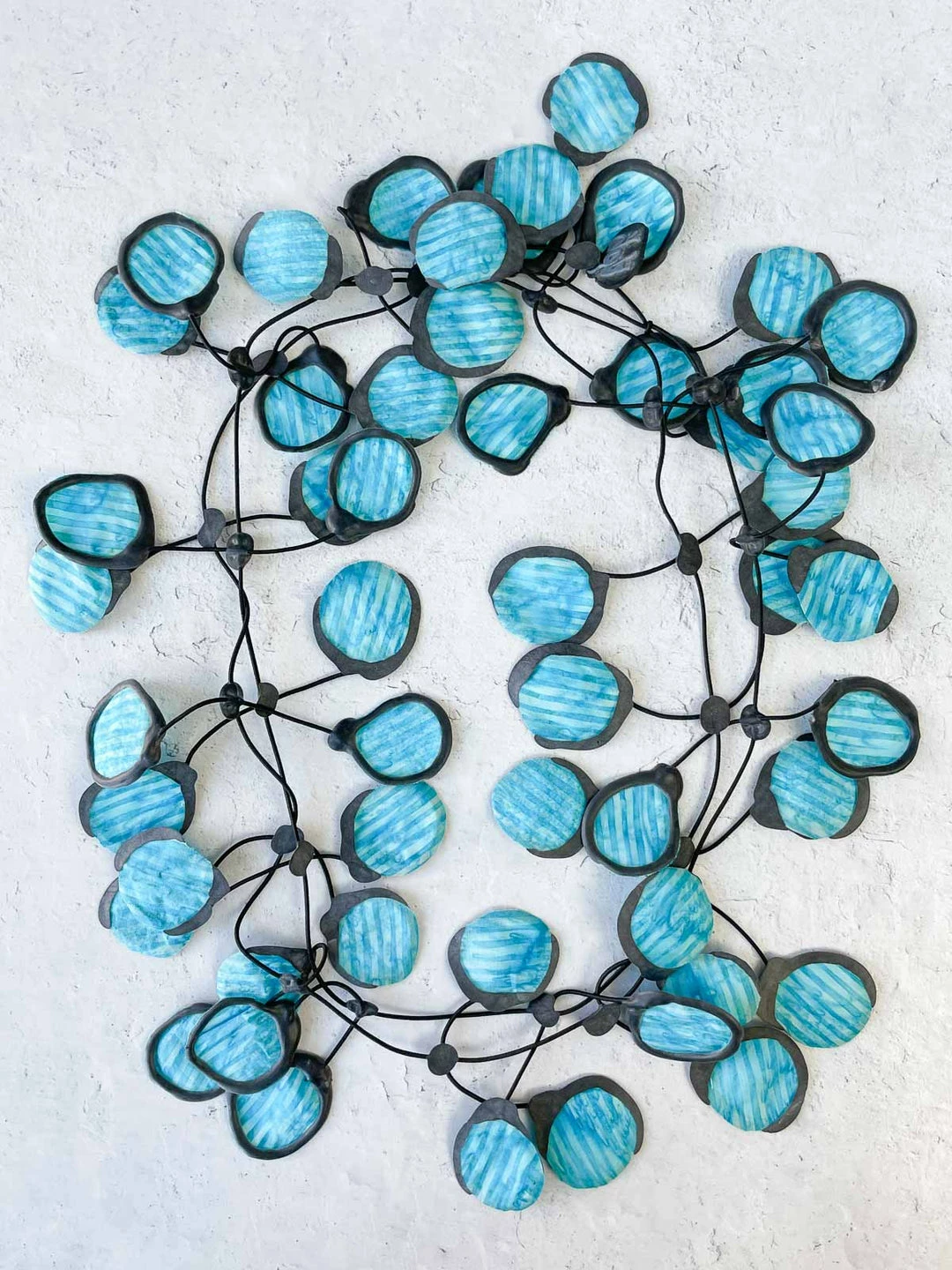 Dress To Kill Annemieke Broenink X DTK Fabric Poppy Necklace, Electric Blue Batik