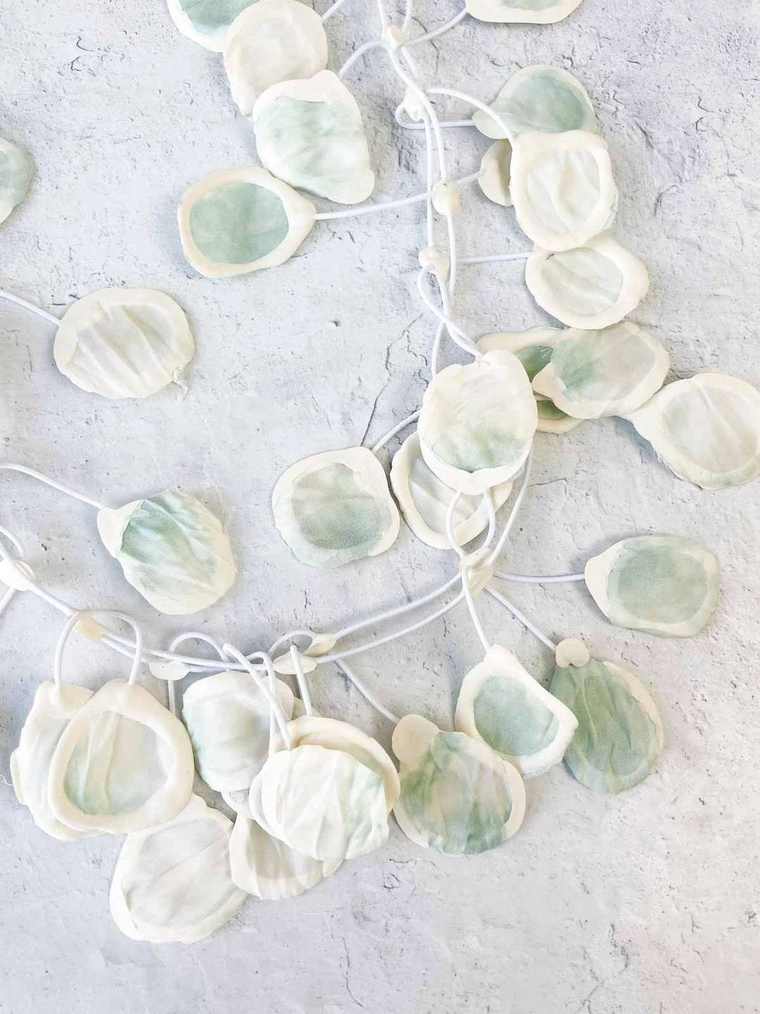 Dress To Kill Dress To Kill Annemieke Broenink X DTK Fabric Poppy Necklace, Mint Green White