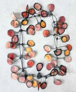 Annemieke Broenink Batik Poppy Necklace, Dark Pumpkin