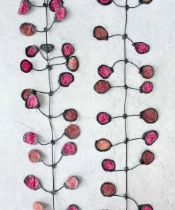 Annemieke Broenink Batik Poppy Necklace, Burgundy Annemieke Broenink