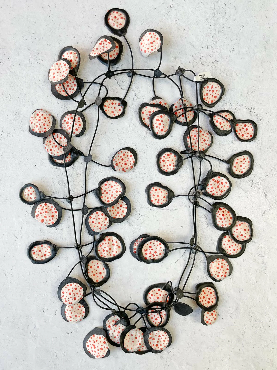 Annemieke Broenink Batik Poppy Necklace, Coral/Ivory Annemieke Broenink