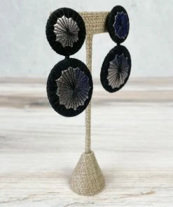 Beyond Threads Beyond Threads Double Shiitake Earrings, Black