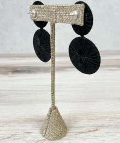 Beyond Threads Beyond Threads Double Shiitake Earrings, Black